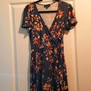 Green Floral High Low Dress